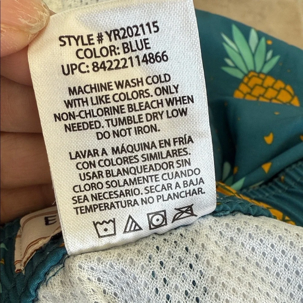 New Not Tags Elysian Blue Pineapple Print Swim Shorts